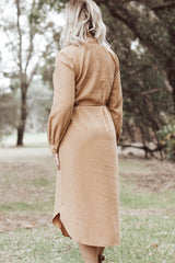 Jayde Classic Shirt Dress - Mustard