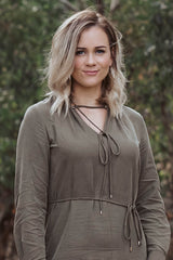 Jayde Classic Shirt Dress - Khaki