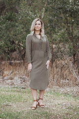 Jayde Classic Shirt Dress - Khaki