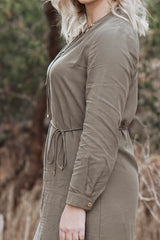 Jayde Classic Shirt Dress - Khaki