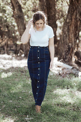 Mom High Waisted Skirt - Dark Denim