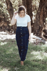 Mom High Waisted Skirt - Dark Denim
