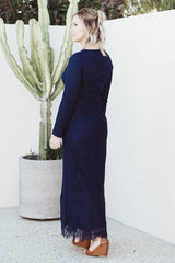 Charity Lace Dress - Navy