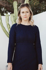 Charity Lace Dress - Navy