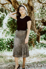 All Over Lace Skirt - Stone Grey