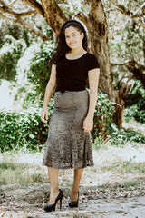 All Over Lace Skirt - Stone Grey