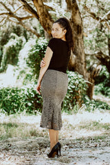 All Over Lace Skirt - Stone Grey