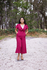 Hayley Burgundy Jumpsuit