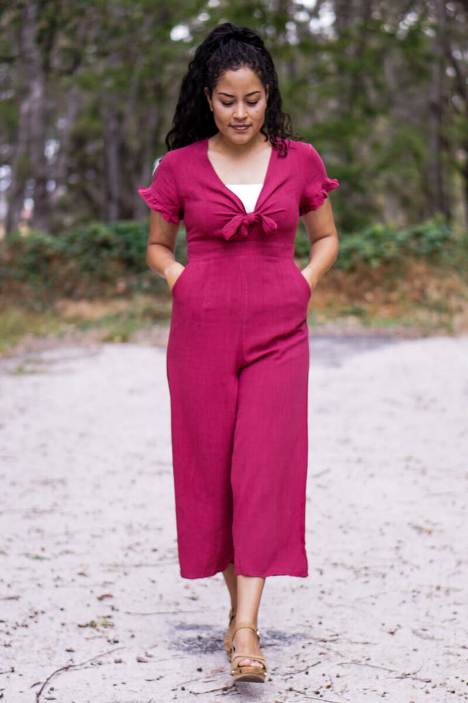 Hayley Burgundy Jumpsuit