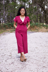 Hayley Burgundy Jumpsuit