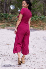 Hayley Burgundy Jumpsuit