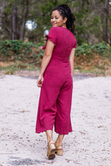 Hayley Burgundy Jumpsuit